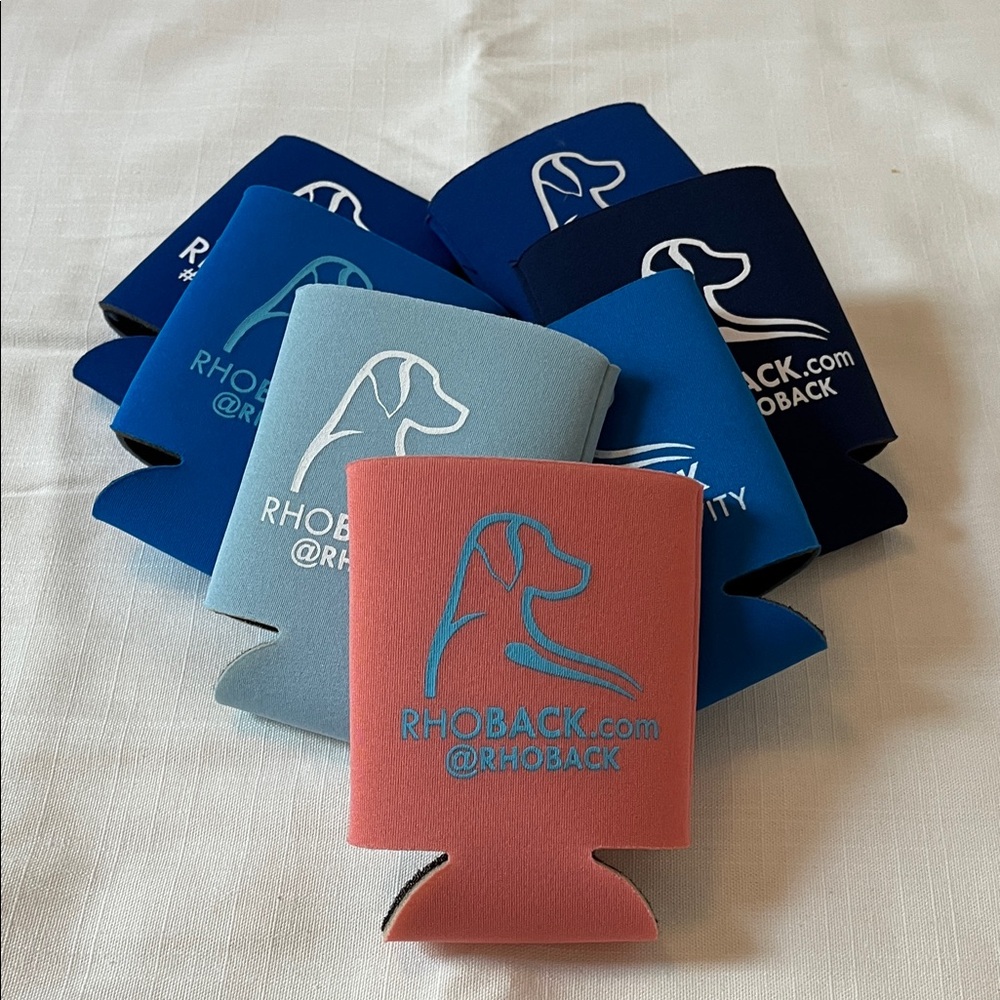 7 Rhoback Colorful Can Coolers Collection NWOT